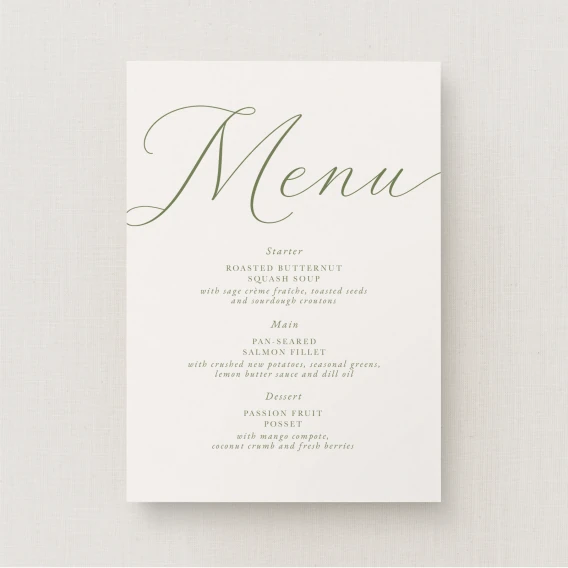 Suno Collection Wedding Menu (Standard)