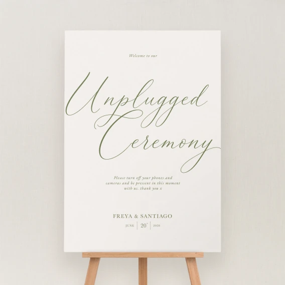Suno Collection Unplugged Ceremony Sign