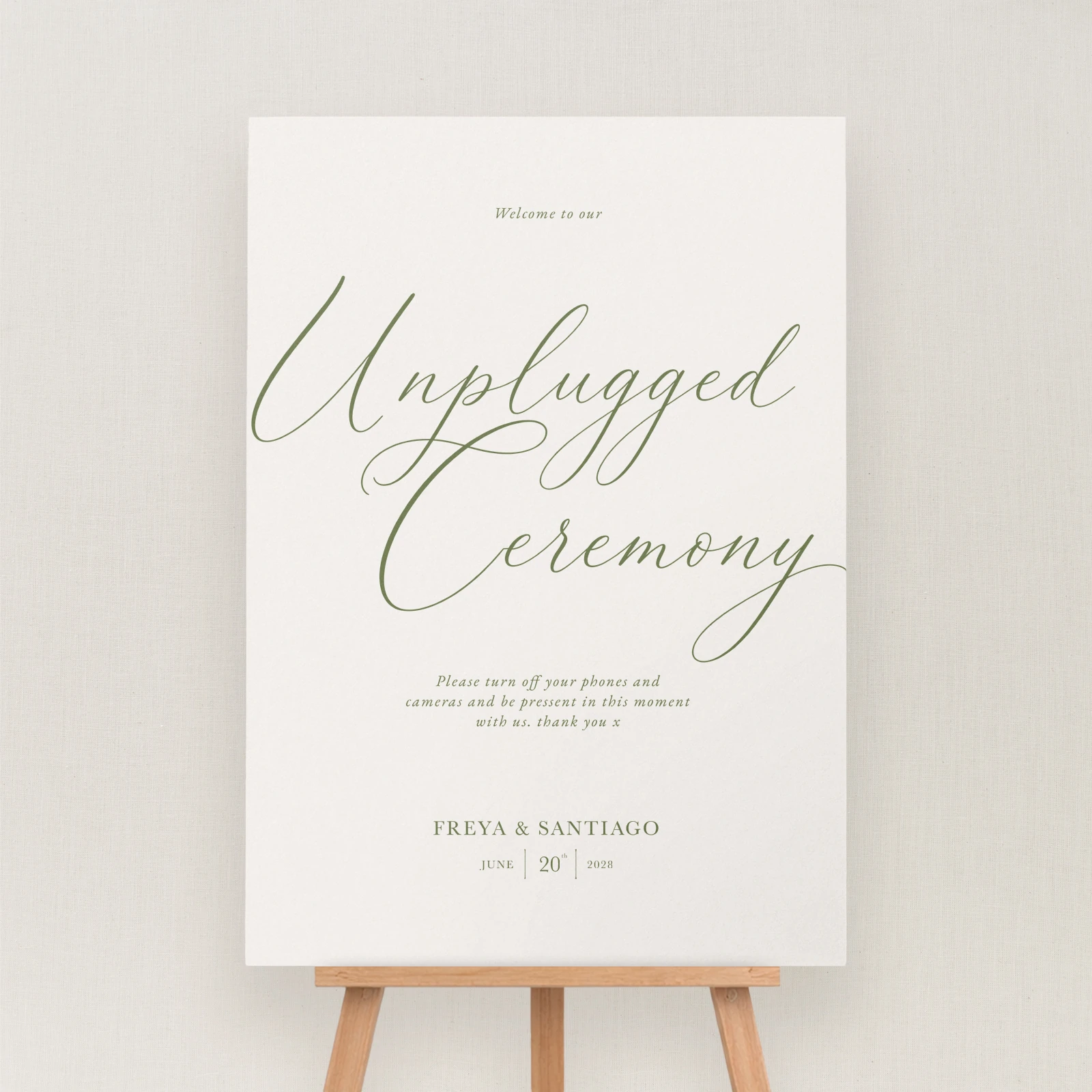 Suno Collection Unplugged Ceremony Sign