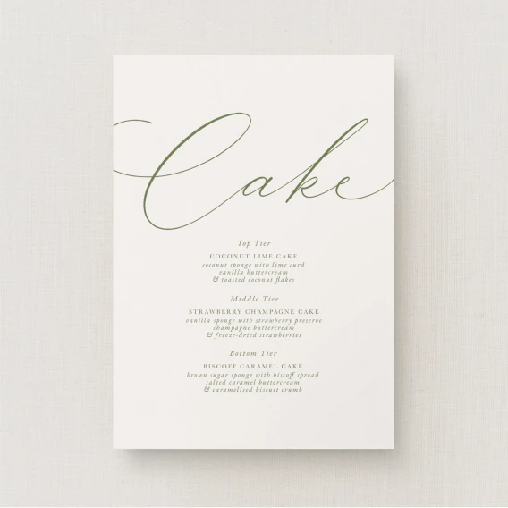 Suno Collection Wedding Cake Sign