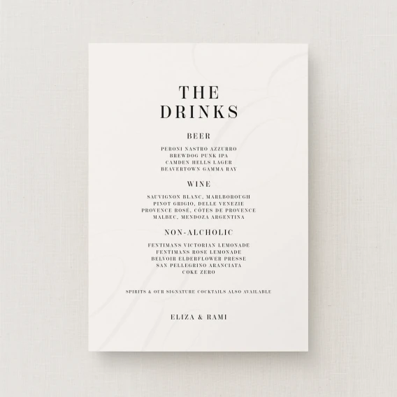 Tamara Collection Drinks Menu
