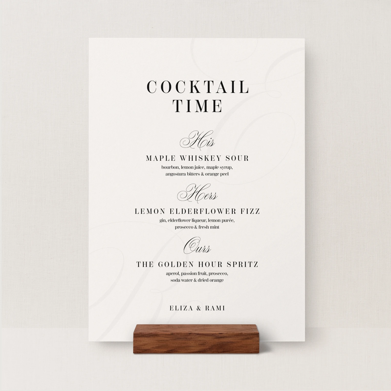 Tamara Collection Signature Drinks Sign - Image 2