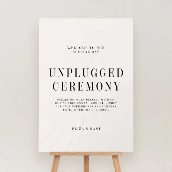 Tamara Collection Unplugged Ceremony Sign
