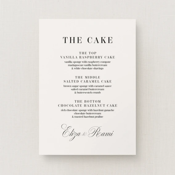 Tamara Collection Wedding Cake Sign
