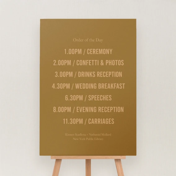 Tiva Collection Order of the Day Sign