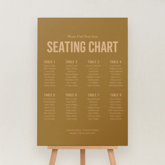 Tiva Collection Seating Chart Sign