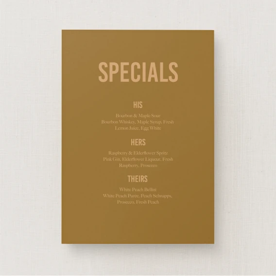 Tiva Collection Signature Drinks Sign