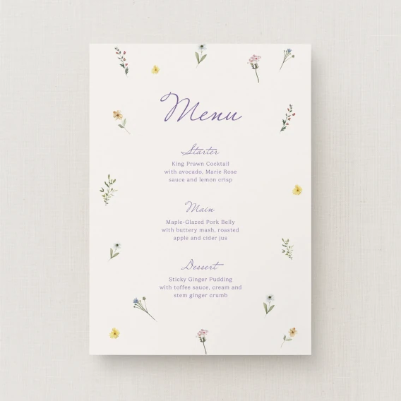 Wilde Collection Wedding Menu (Standard)
