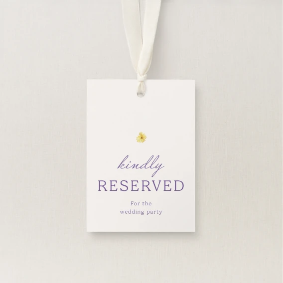 Wilde Collection Reserved Seating Tag