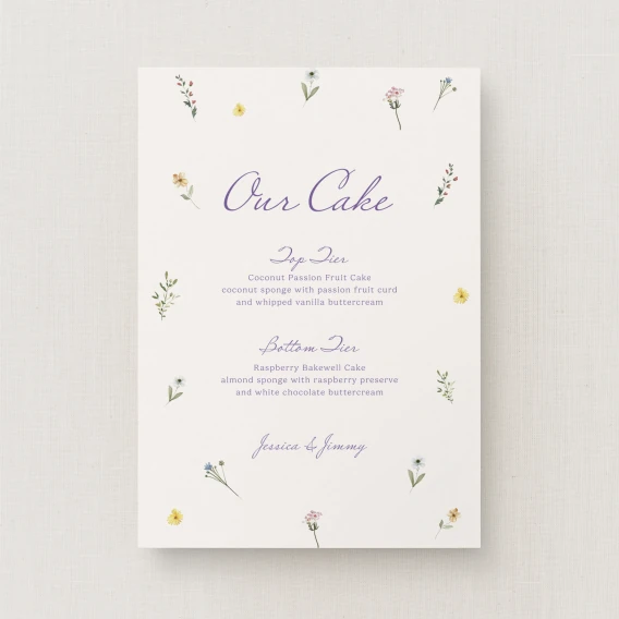 Wilde Collection Wedding Cake Sign