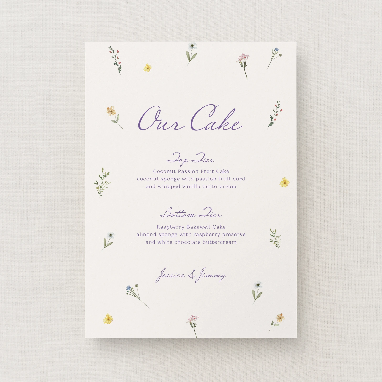 Wilde Collection Wedding Cake Sign