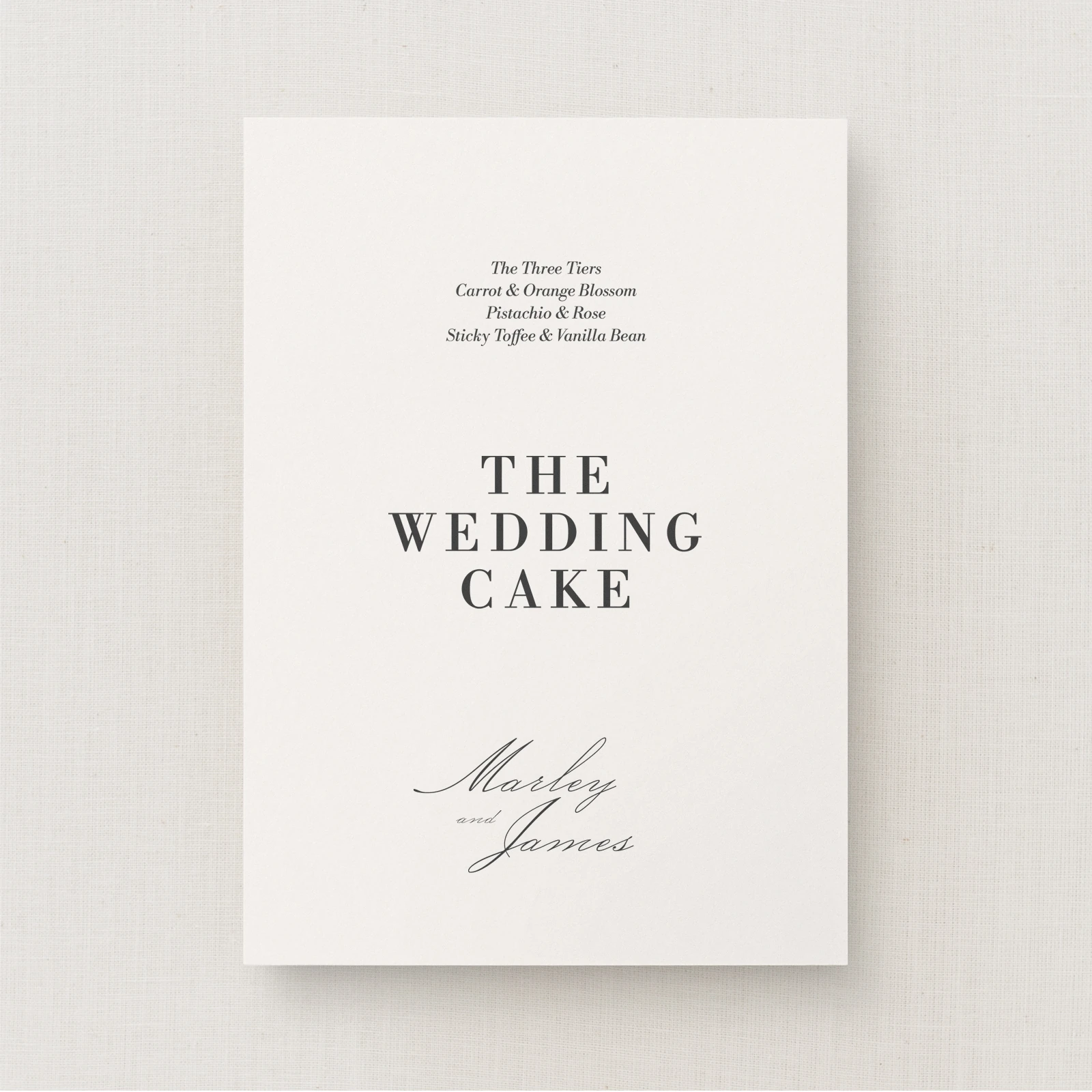Zafra Collection Wedding Cake Sign